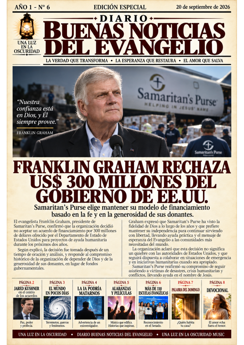 Portada del 20 de septiembre: Franklin Graham y Samaritan’s Purse
